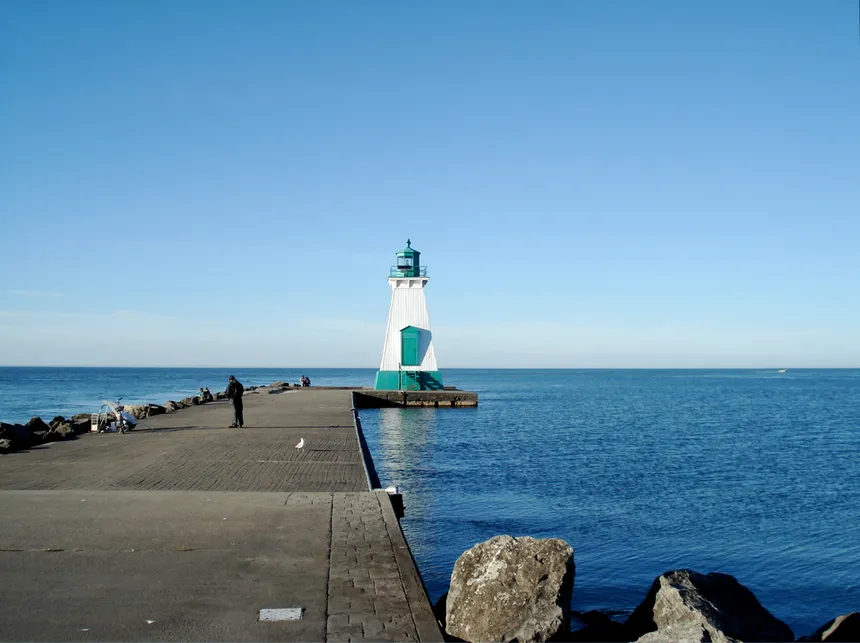 Port Dalhousie Harbour boat launch on niagara in Ontario
