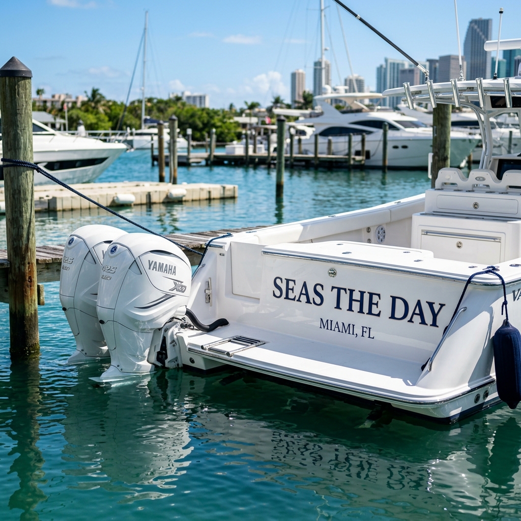 Boat name lettering
